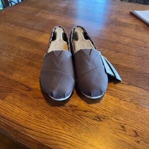 TOMS Gray Canvas Loafers
